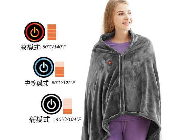 Winter Flannel Heated Blanket Cold Protection Body Warmer USB