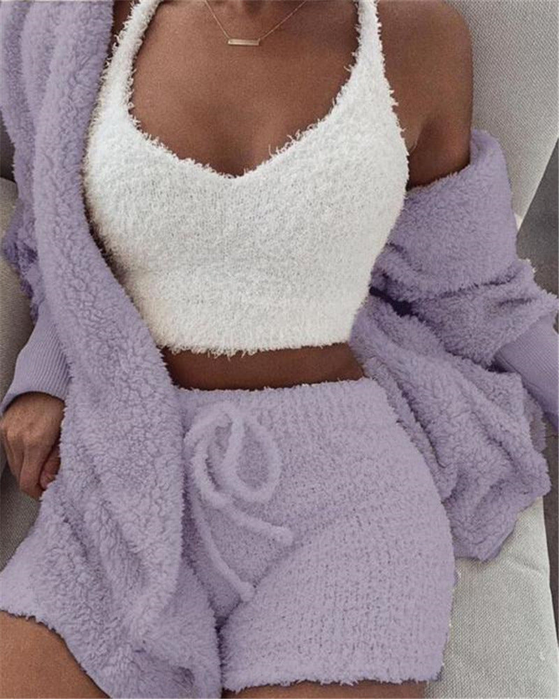 3pcs Womens Clothing Pajama Set