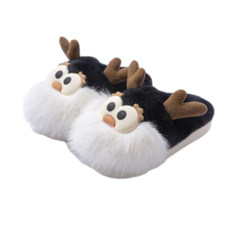 Cute Cartoon Christmas Deer Cotton Shoes