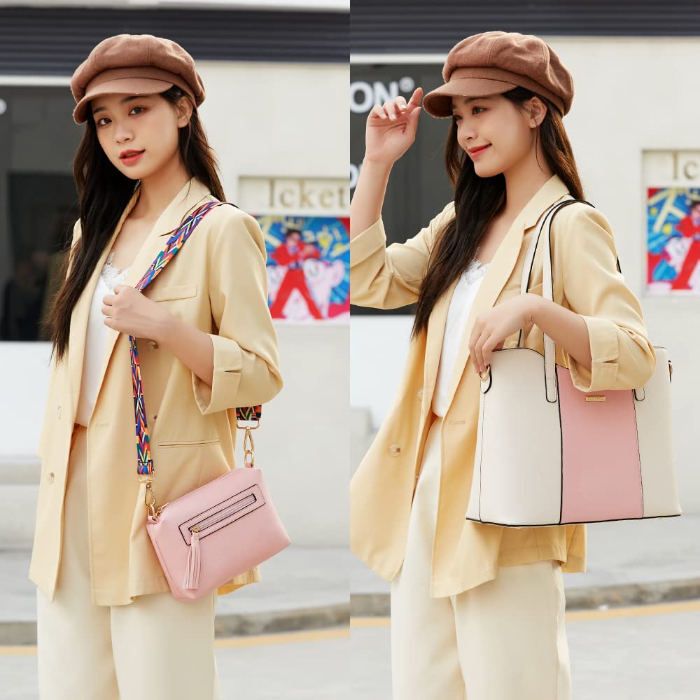 Women Fashion Handbags Wallet Tote Bag Shoulder Bag Top Handle Satchel Purse Set 4pcs