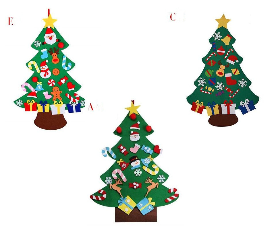 DIY Felt Christmas Tree New Year Toddler Kids Handmade