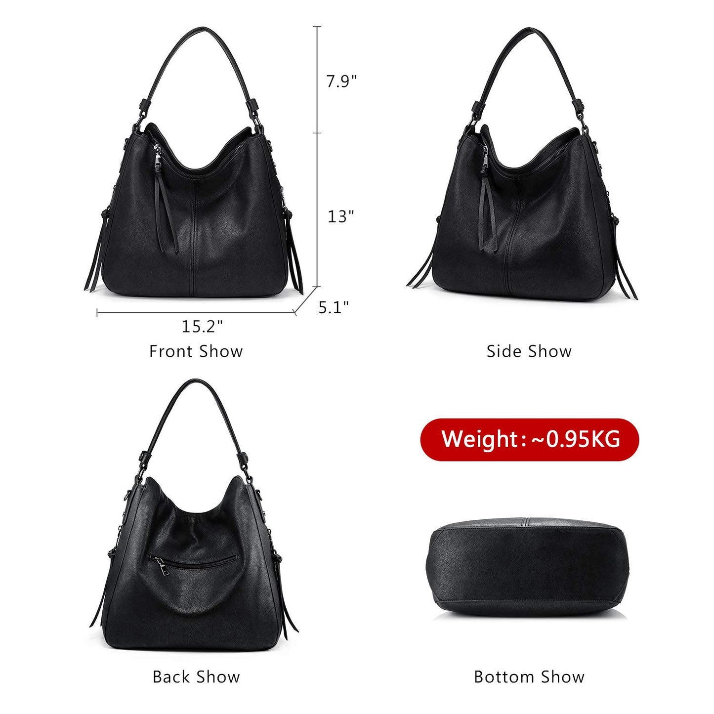 Handbags for Women Large Designer Ladies Hobo bag Bucket Purse Faux Leather