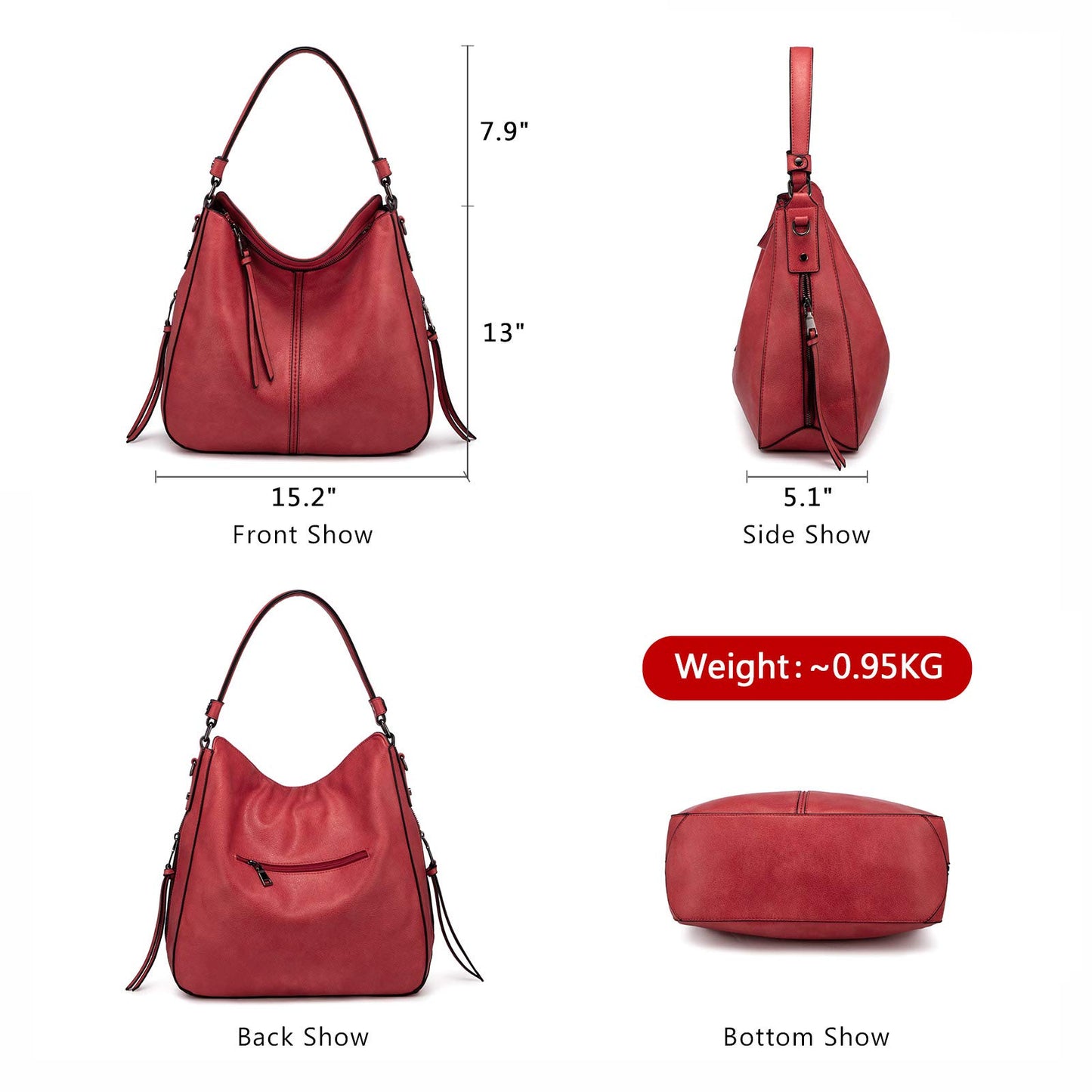 Handbags for Women Large Designer Ladies Hobo bag Bucket Purse Faux Leather