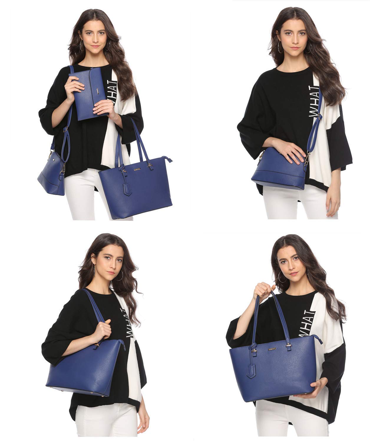 Women Fashion Handbags Wallet Tote Bag Shoulder Bag Top Handle Satchel Purse Set 4pcs