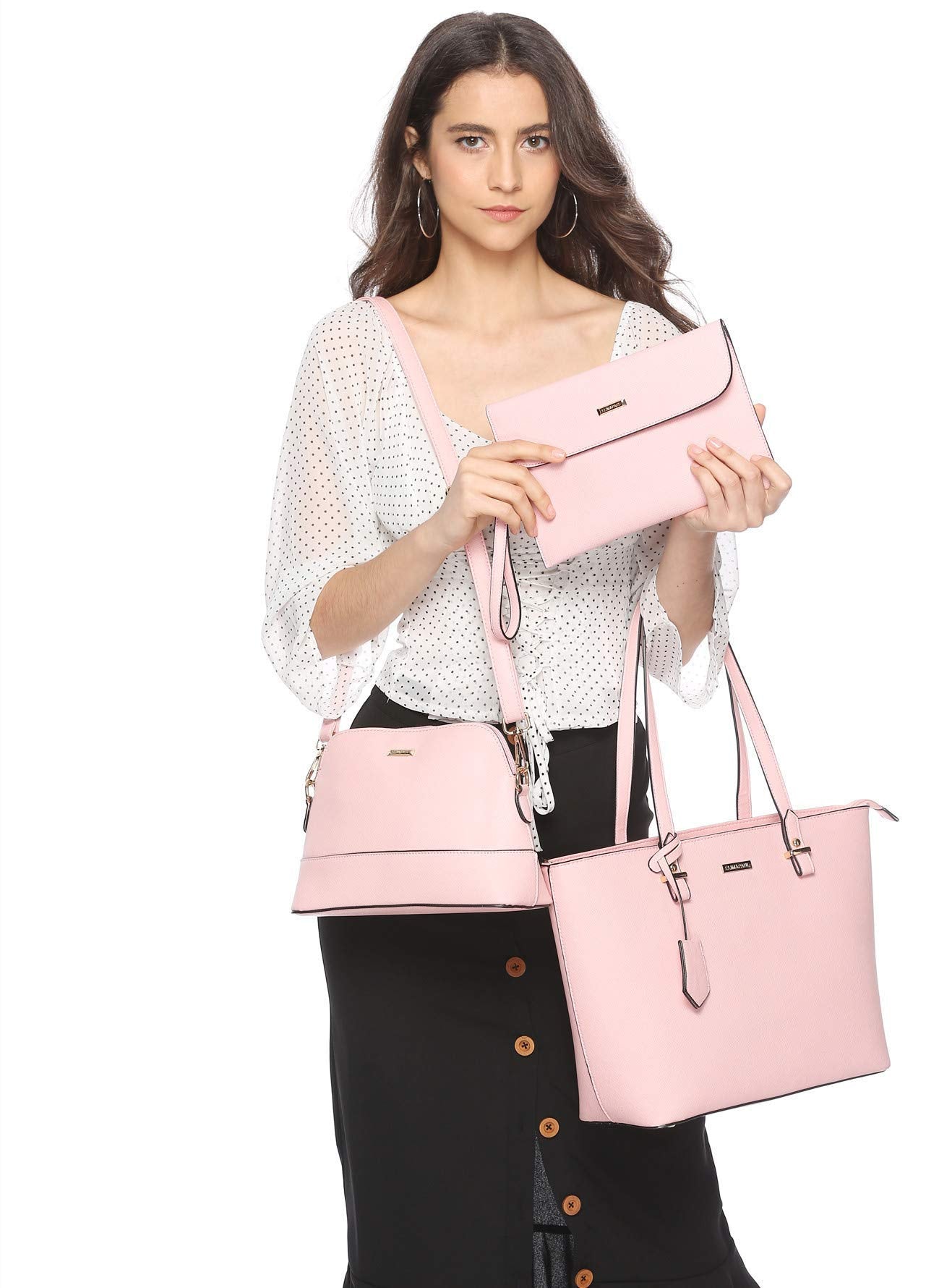 Women Fashion Handbags Wallet Tote Bag Shoulder Bag Top Handle Satchel Purse Set 4pcs