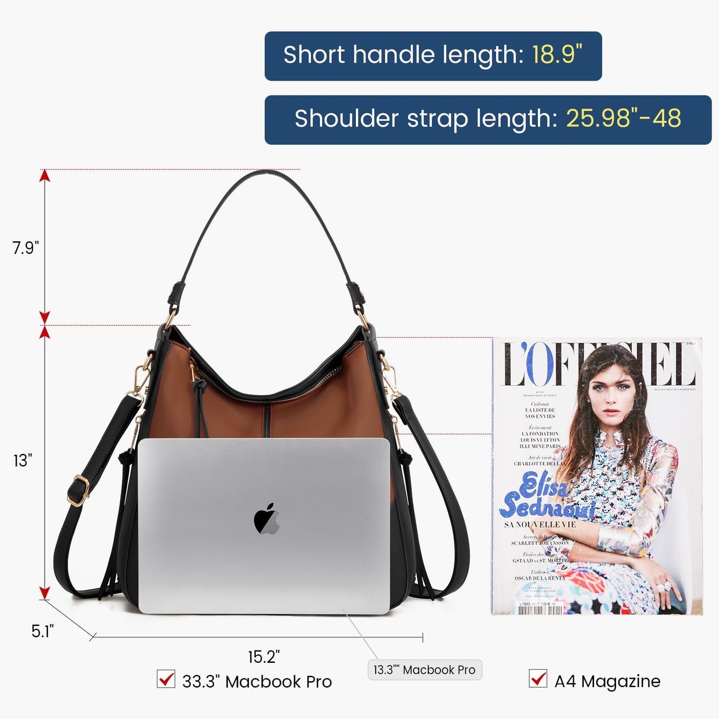 Handbags for Women Large Designer Ladies Hobo bag Bucket Purse Faux Leather