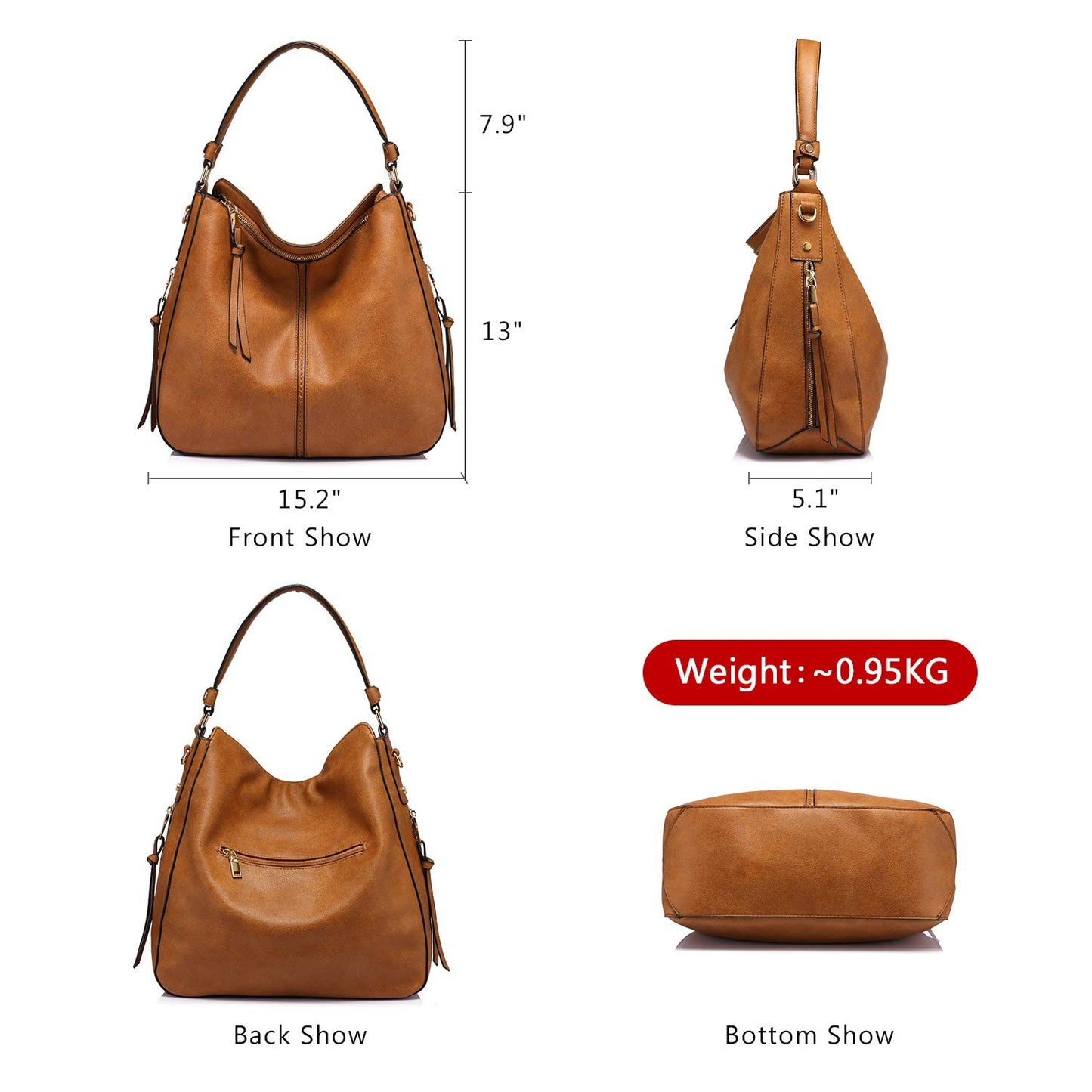 Handbags for Women Large Designer Ladies Hobo bag Bucket Purse Faux Leather