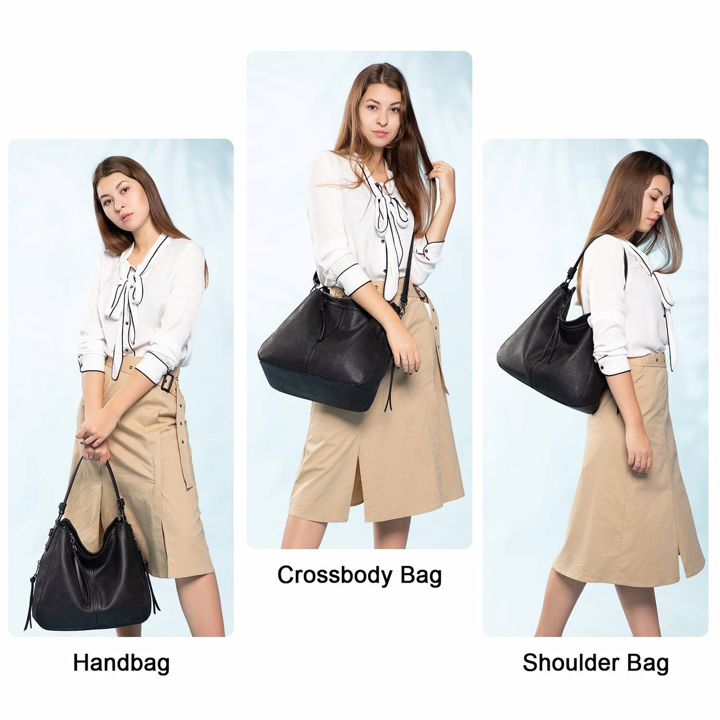 Handbags for Women Large Designer Ladies Hobo bag Bucket Purse Faux Leather