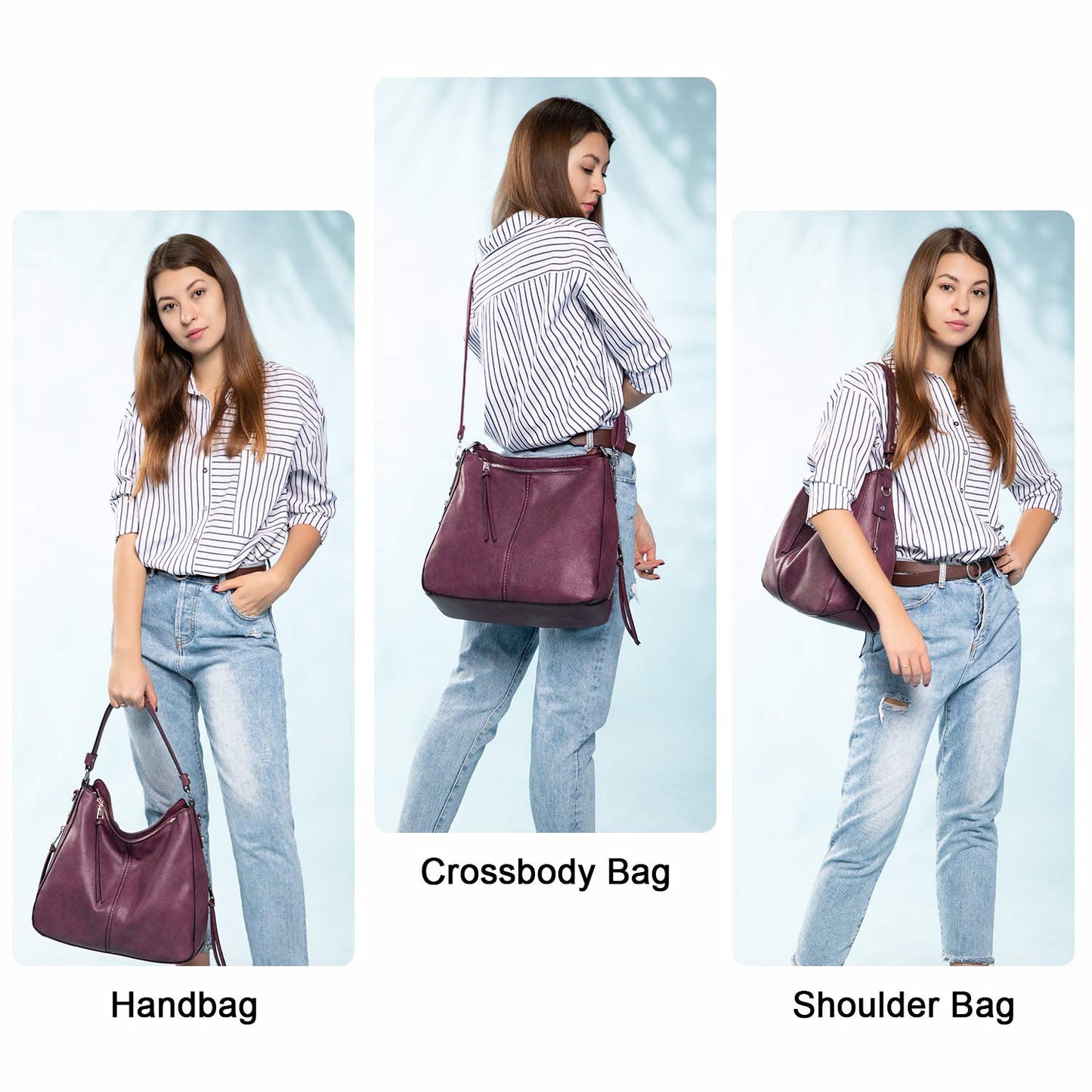 Handbags for Women Large Designer Ladies Hobo bag Bucket Purse Faux Leather