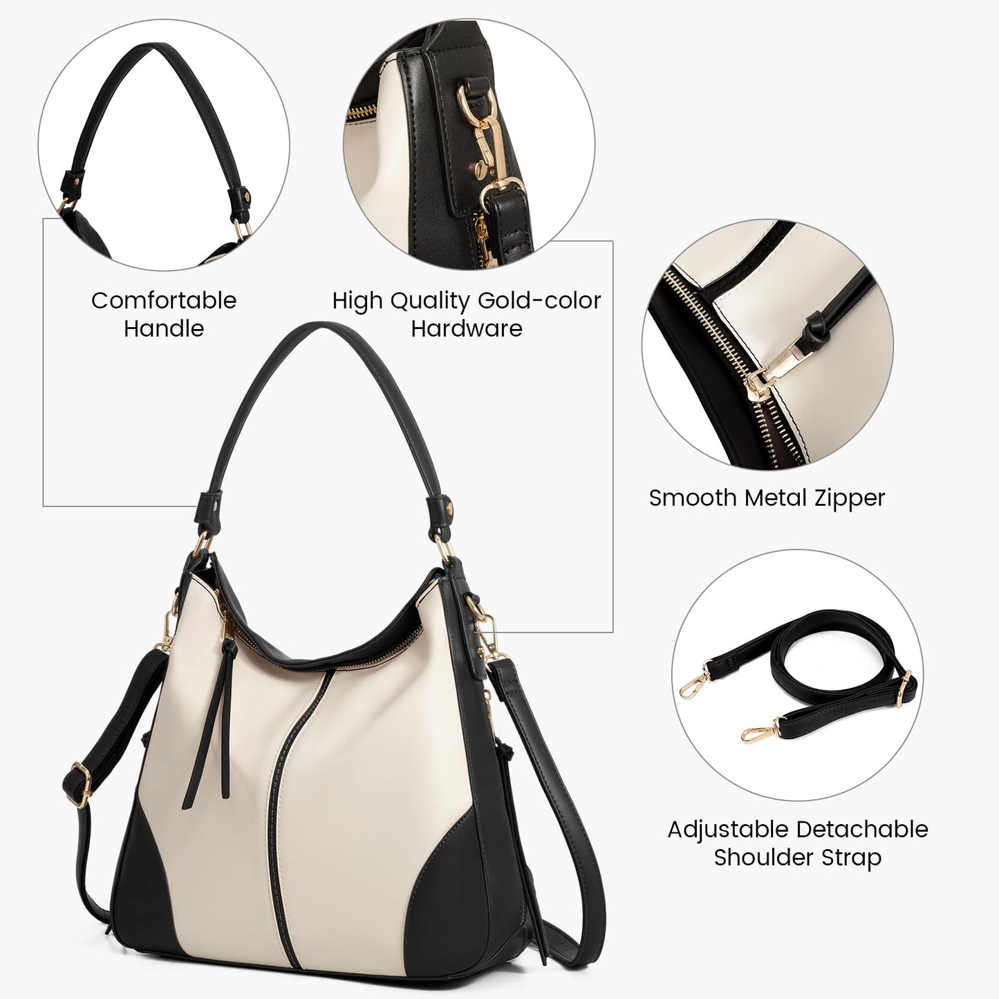 Handbags for Women Large Designer Ladies Hobo bag Bucket Purse Faux Leather