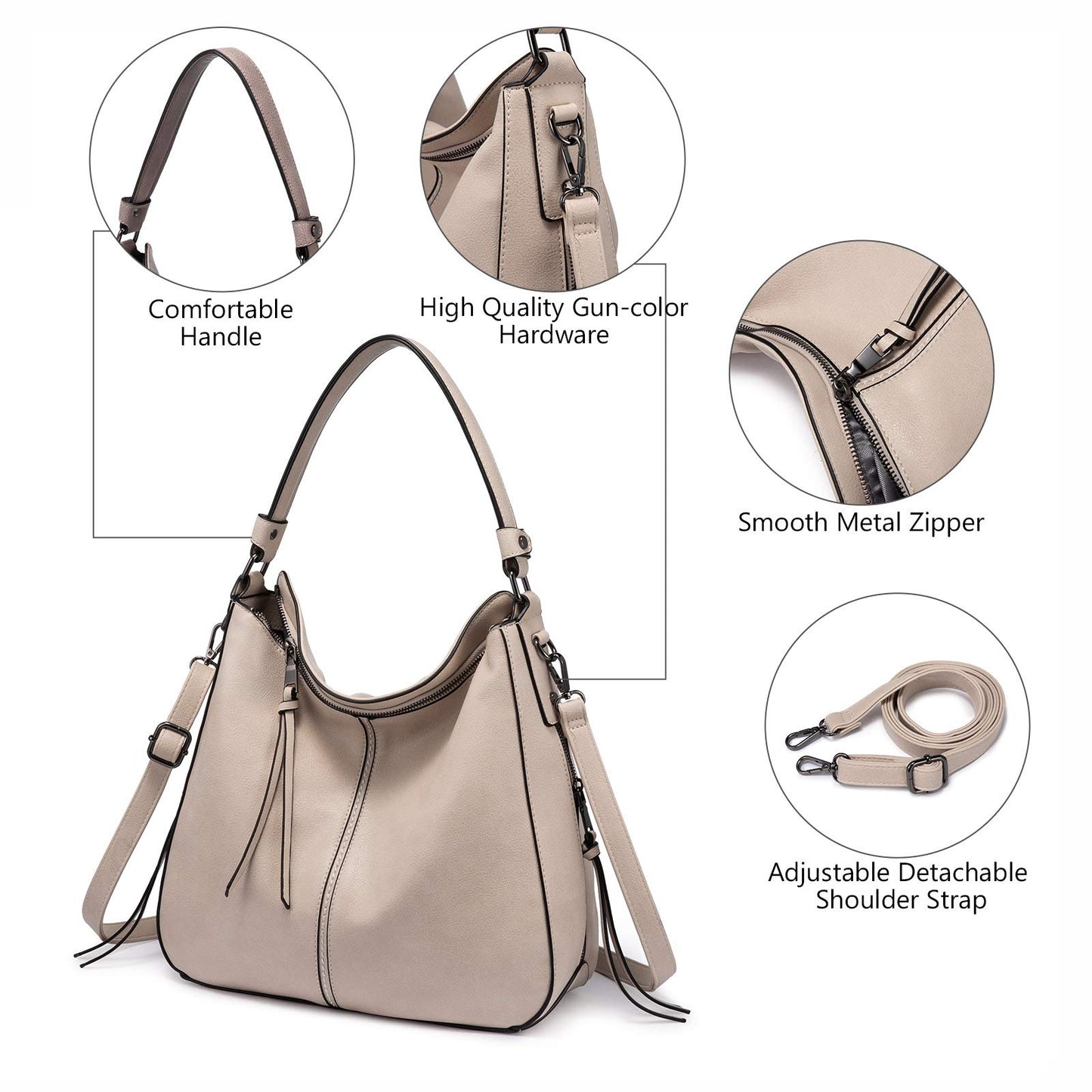 Handbags for Women Large Designer Ladies Hobo bag Bucket Purse Faux Leather