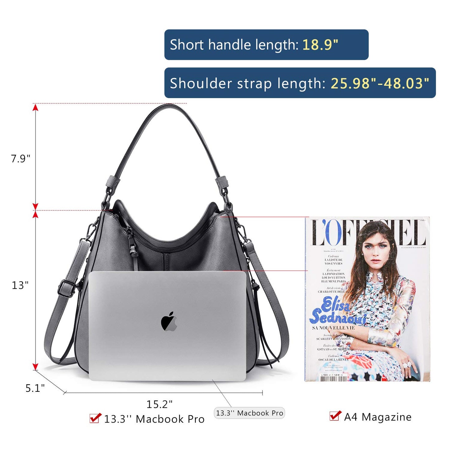 Handbags for Women Large Designer Ladies Hobo bag Bucket Purse Faux Leather