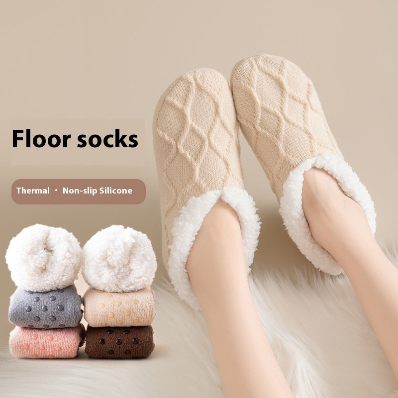 Winter Warm Short Cotton Slipper Socks Unisex non-slip