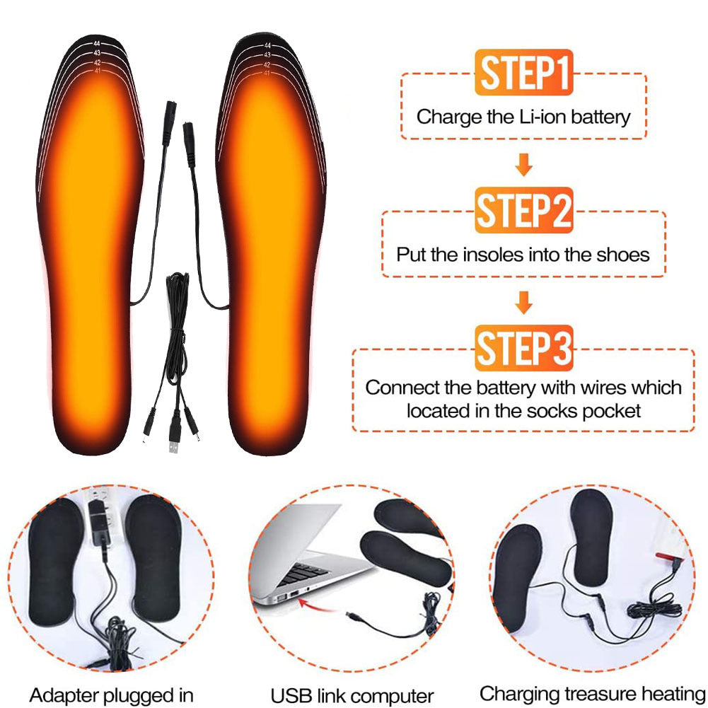 USB Heated Shoes Insoles Can Be Cut