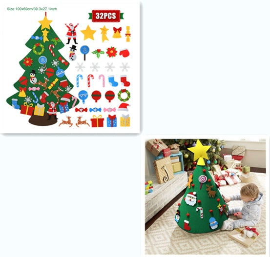 DIY Felt Christmas Tree New Year Toddler Kids Handmade