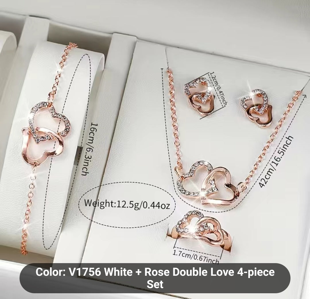 White-Rose Double-Love Watch Set