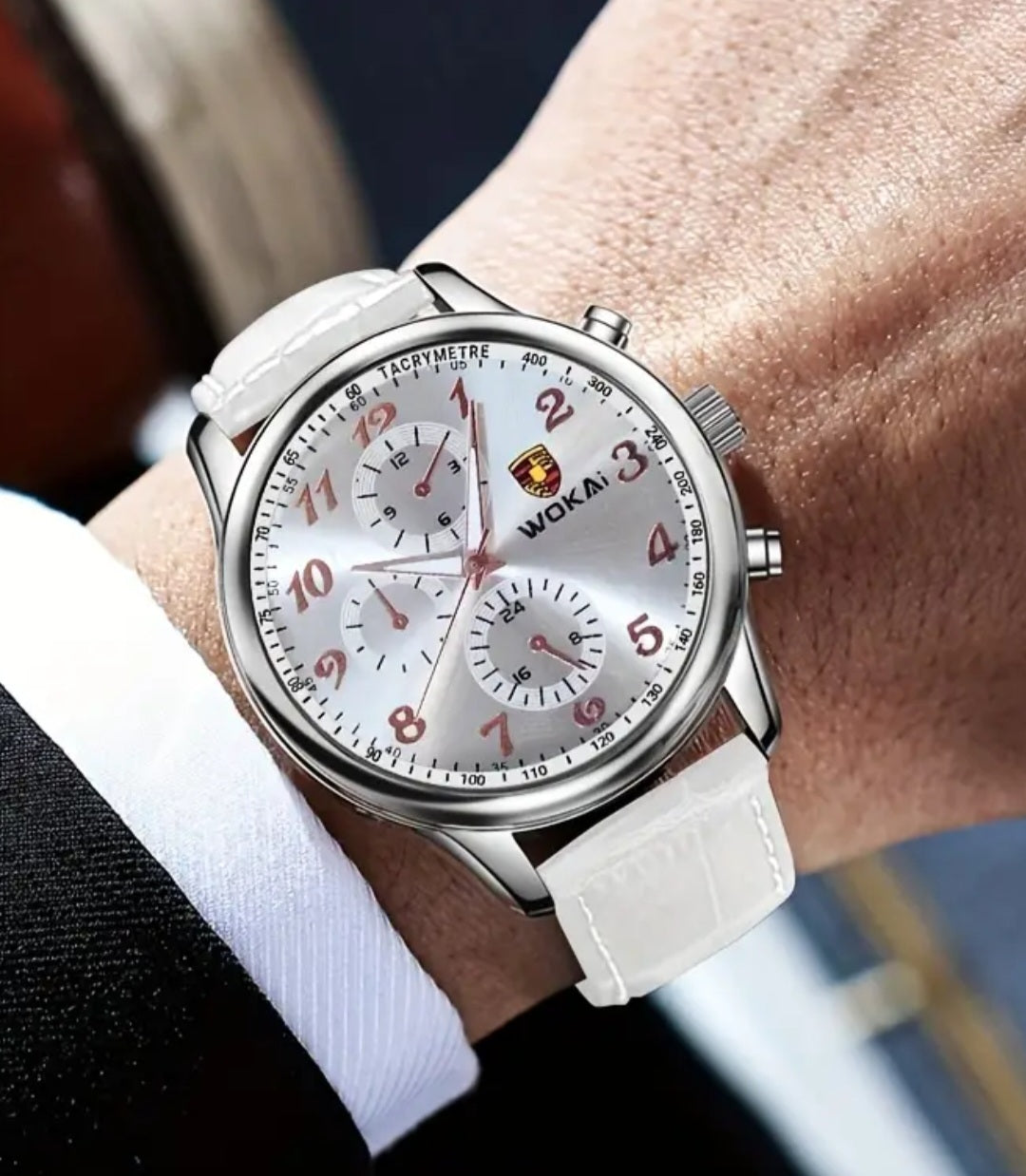 Men's White Business Watch