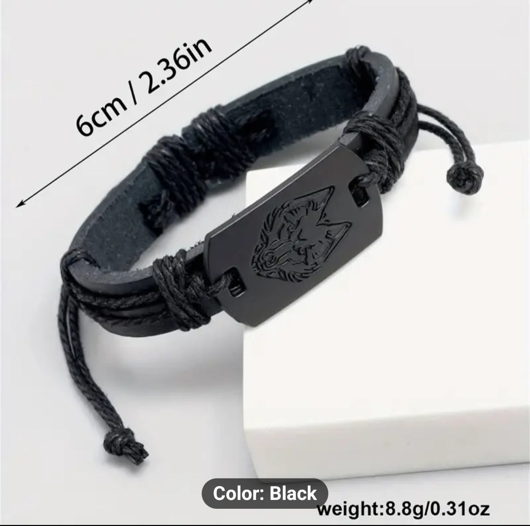 Men's Wolf Head Bracelet