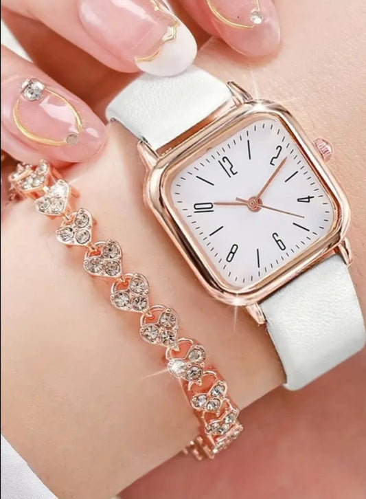 Girls Square 2pcs Watch Set