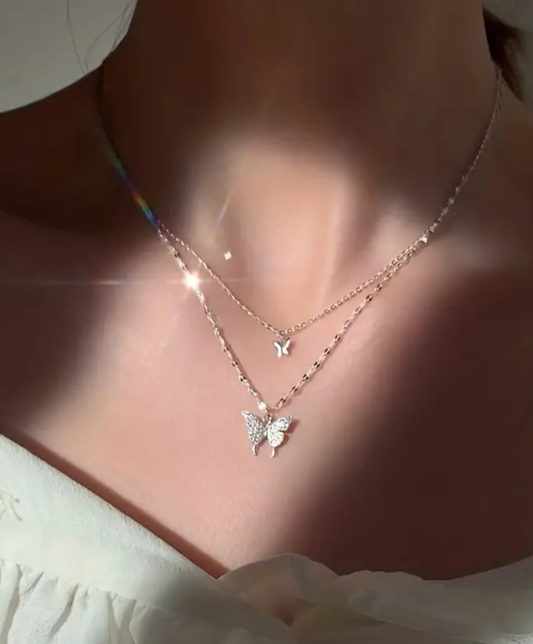 Double Butterfly Necklace