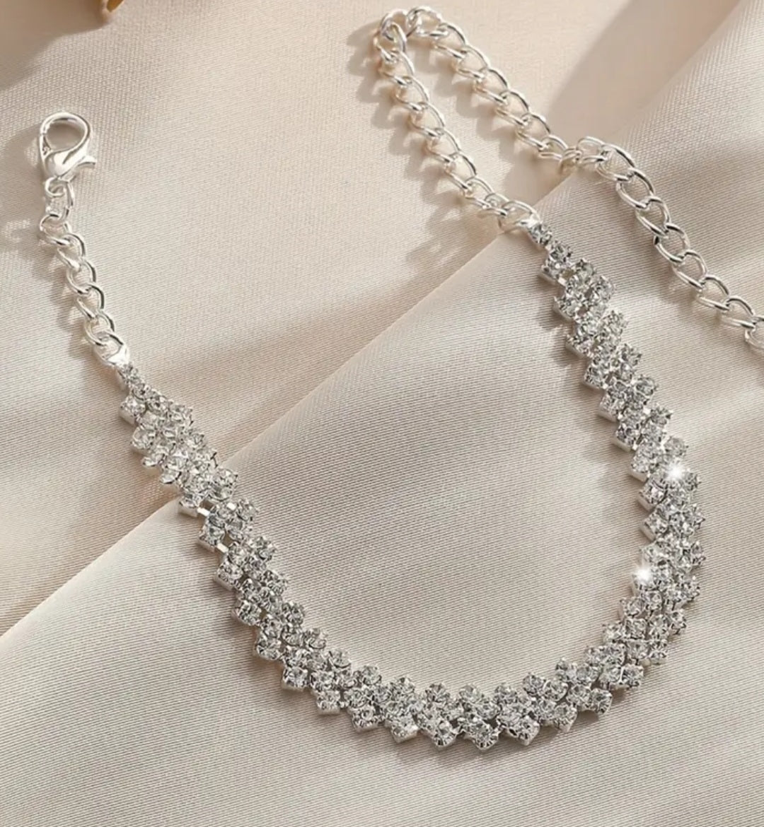 Rhinestone Claw Chain Anklet Bracelet