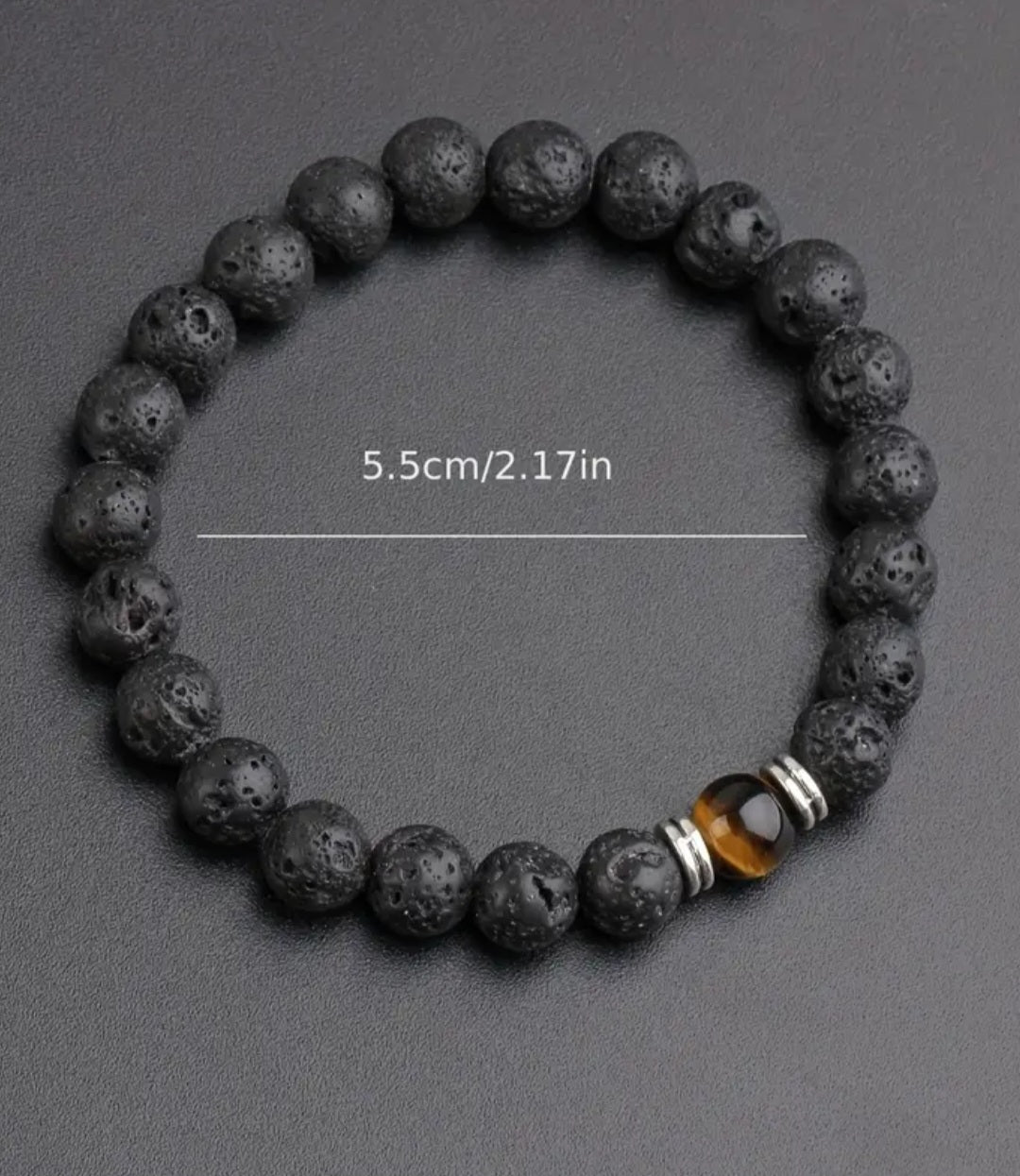 Mens Lava Stone Bracelet