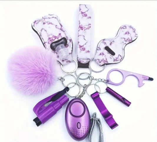 10pcs Purple: Safety Keychain