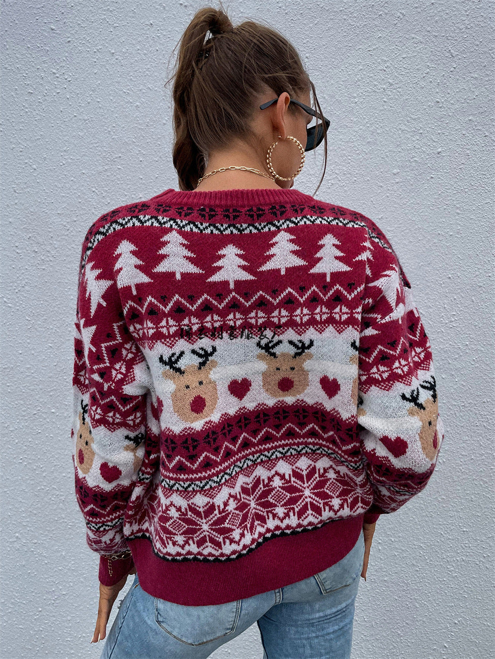 New Winter Clothes Red Christmas Clothes Pullover Holiday Sweater