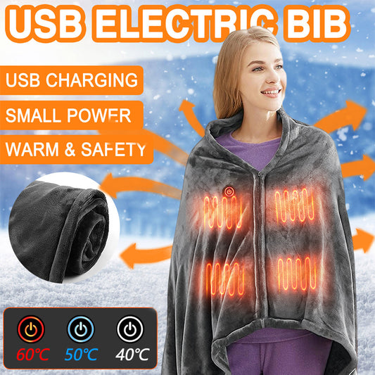 Winter Flannel Heated Blanket Cold Protection Body Warmer USB