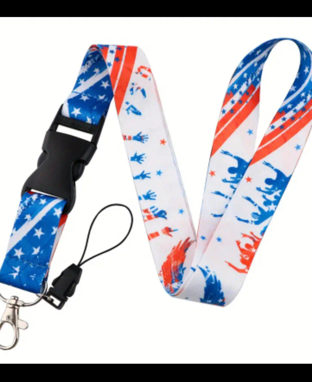 Ink Painting Stars and Stiped Neck-Lanyard