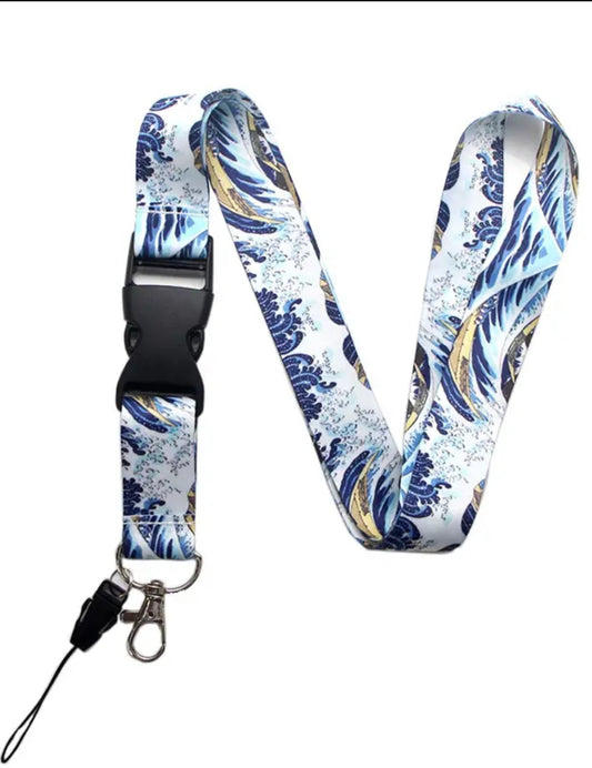 Blue Sea Wave Neck-Lanyard